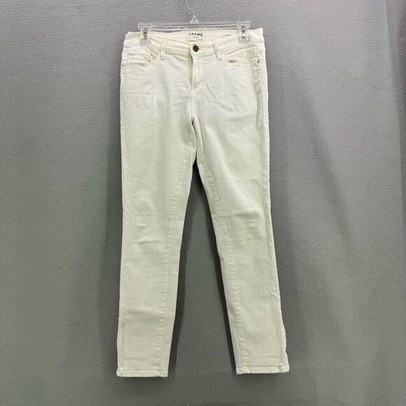 Frame Denim Womens Stretch Side Zip Le Skinny de Jeanne Crop Jeans Size 29 - Picture 2 of 11